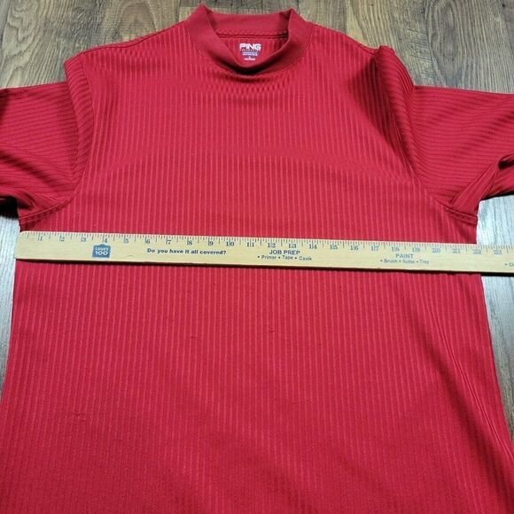 Ping T Shirt Mens Large Red  Performance Dynamics Golf Striped Long Sl READ - Picture 6 of 8